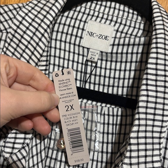 Nic+Zoe NWT plus size 2x femme plaid shirt button up long sleeve collared - Picture 5 of 11
